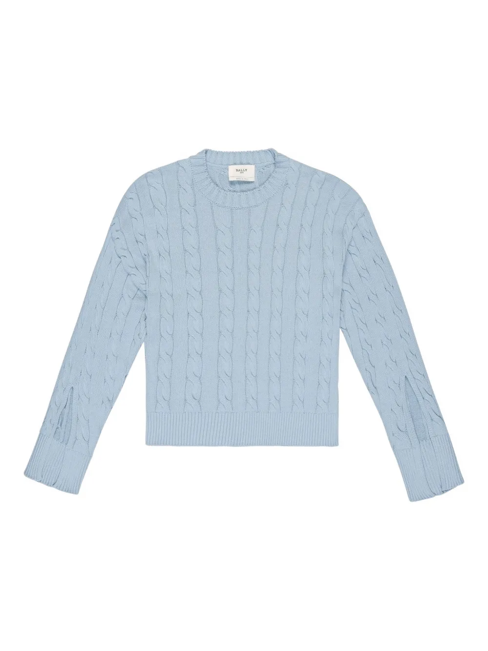 Bally Kabelgebreide trui met split in de manchetten Blauw