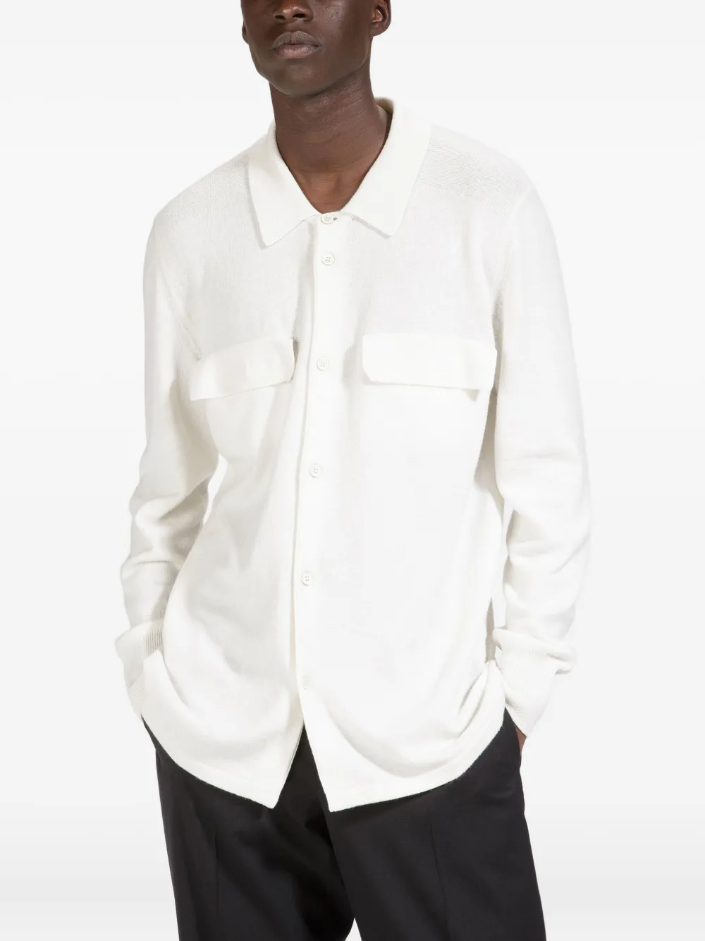 Bally Kasjmier overhemd met opgestikte zak Wit