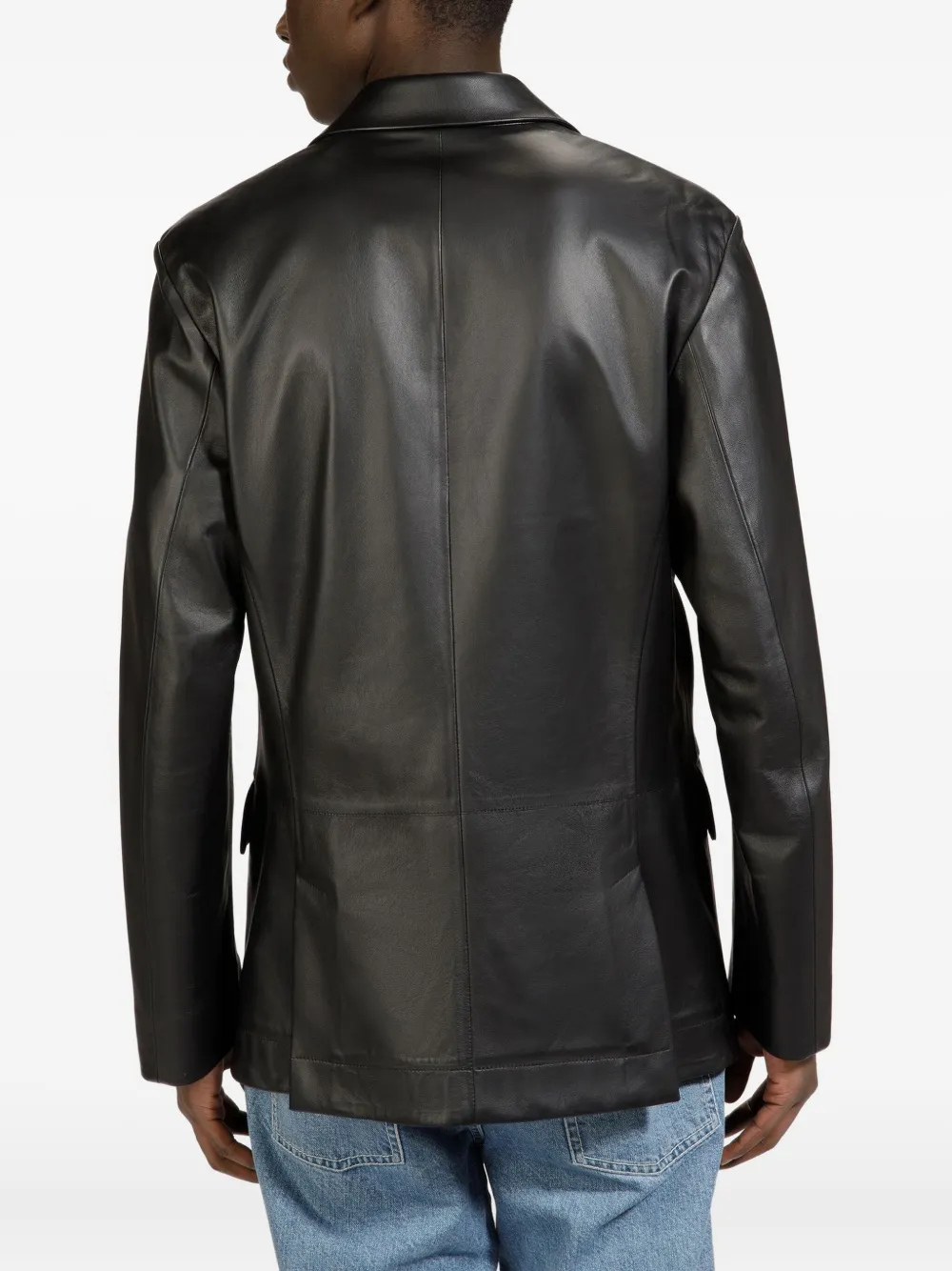 Bally Leren jack met twee knopen Zwart