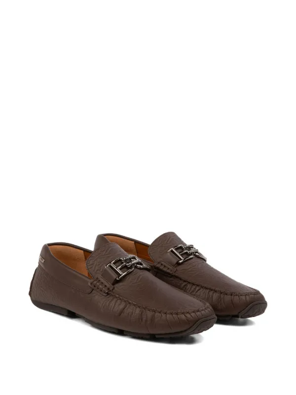 Bally Parsal Driver embossed-leather Loafers Brown FARFETCH IE
