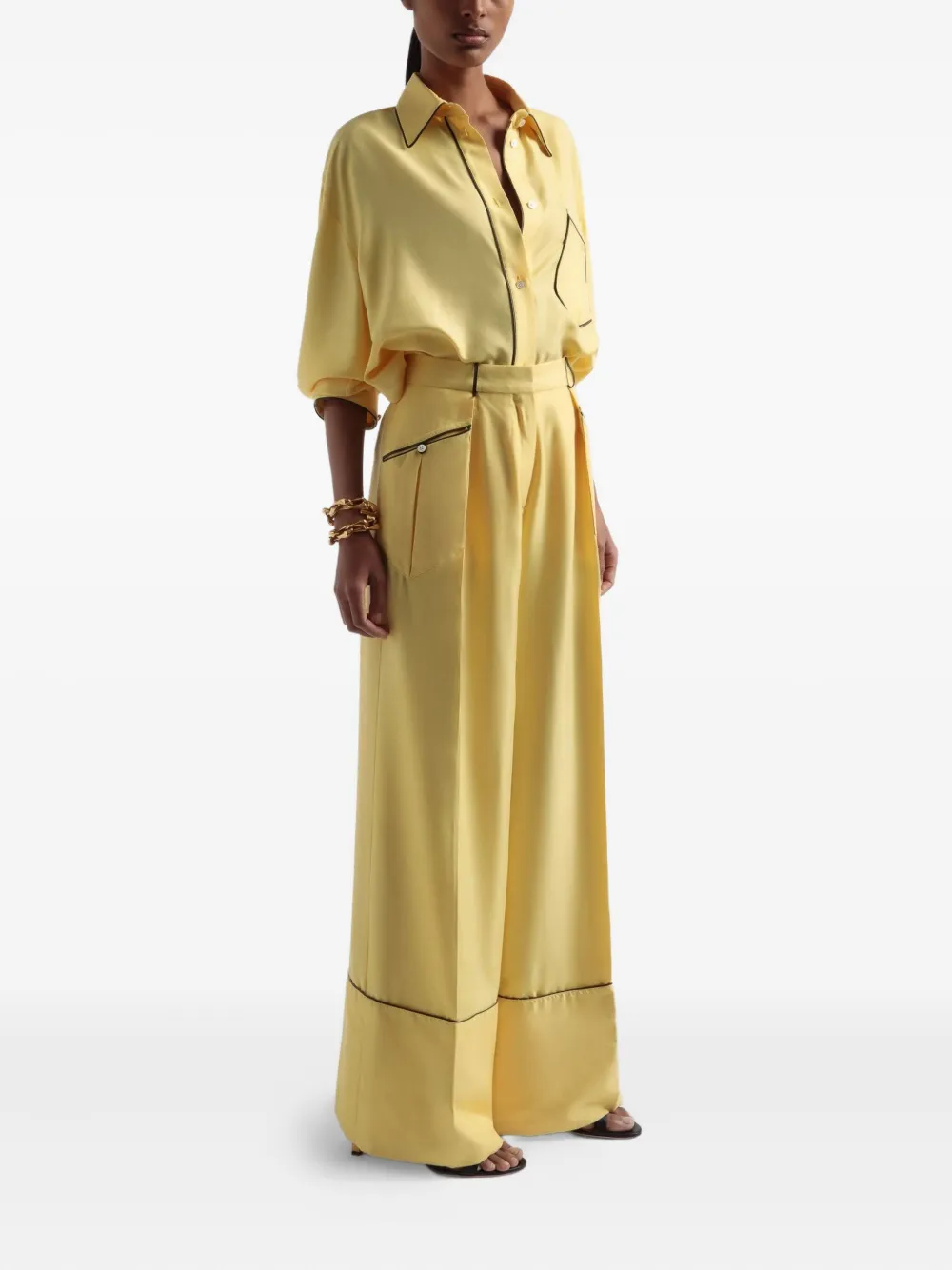 Bally Zijden blouse Geel