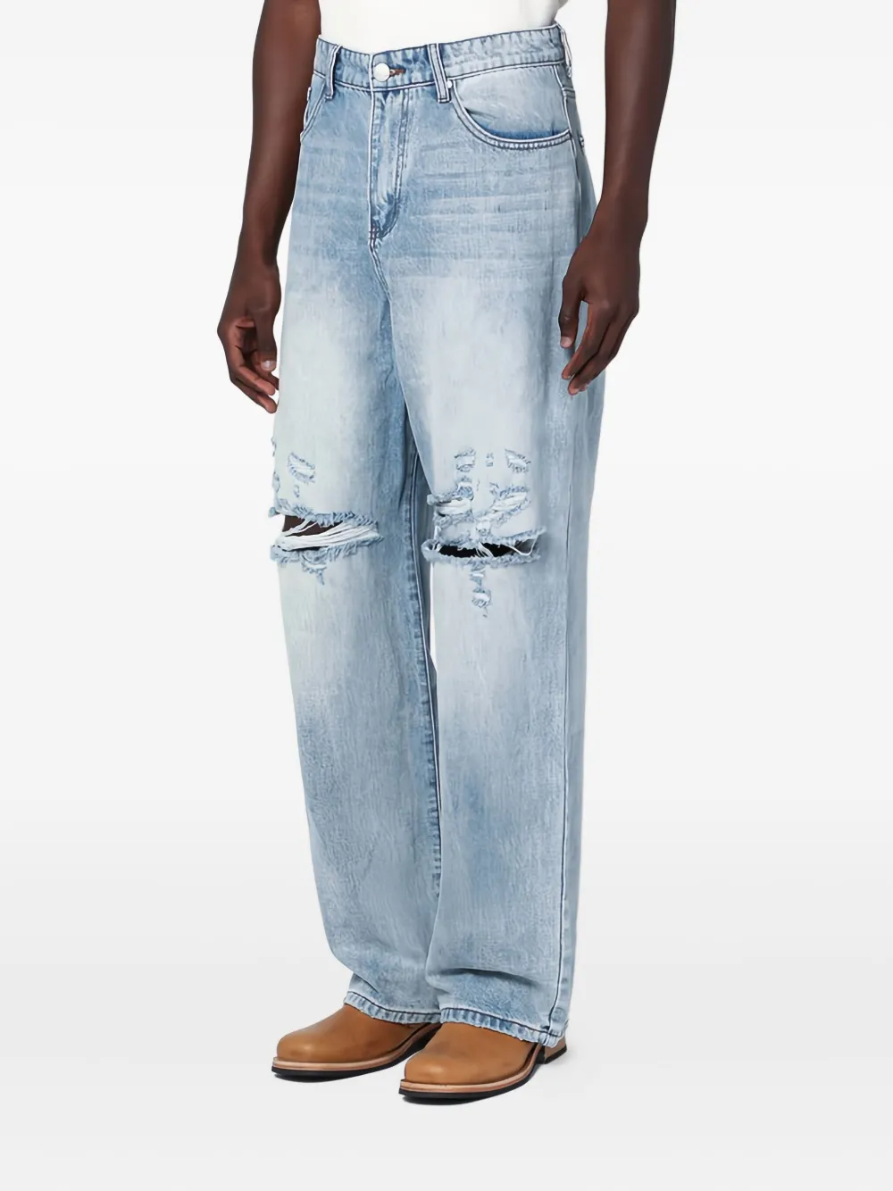 Distressed-Knee Jeans