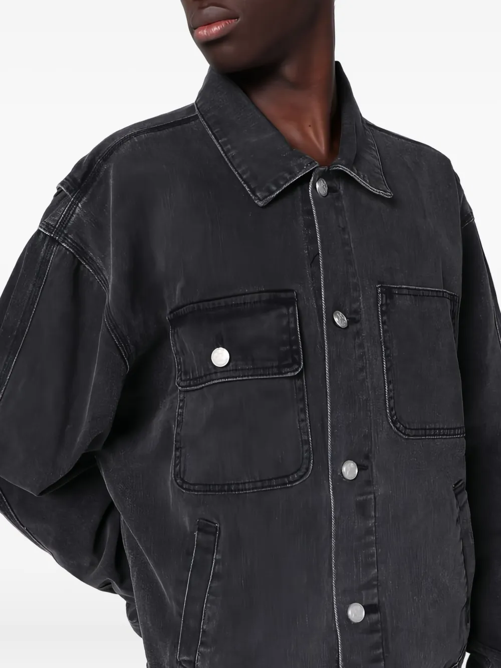 BASKETCASE GALLERY Denim jack met dubbele zak Grijs