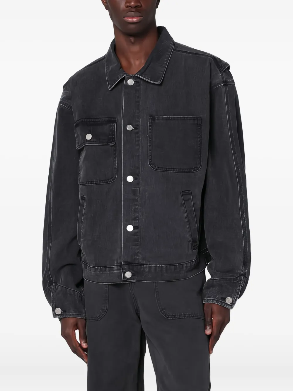 BASKETCASE GALLERY Denim jack met dubbele zak Grijs