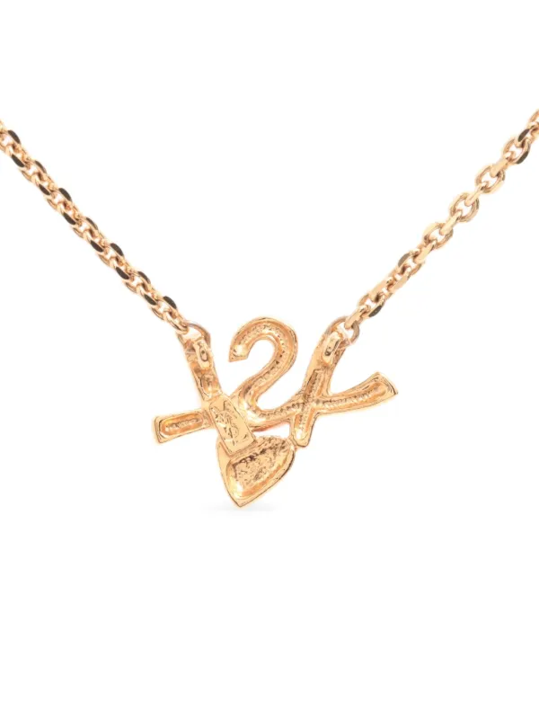 Saint Laurent Pre-Owned YSL ハートペンダント ネックレス | ゴールド