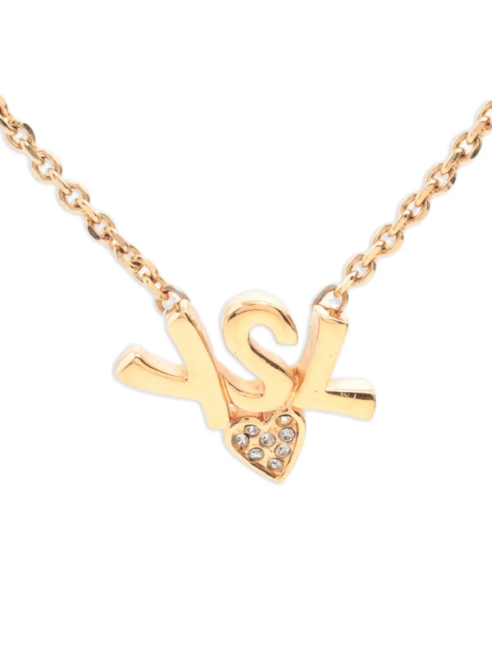 Saint Laurent Pre-Owned YSL ハートペンダント ネックレス - ゴールドトーン Saint Laurent Pre-Owned YSL ハートペンダント ネックレス - ゴールドトーン