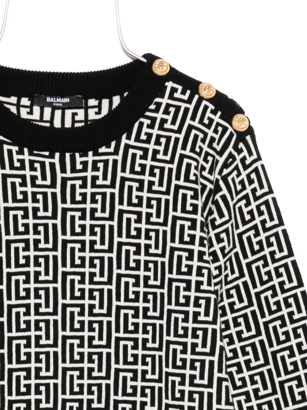 Balmain Kids monogram-pattern dress Zwart