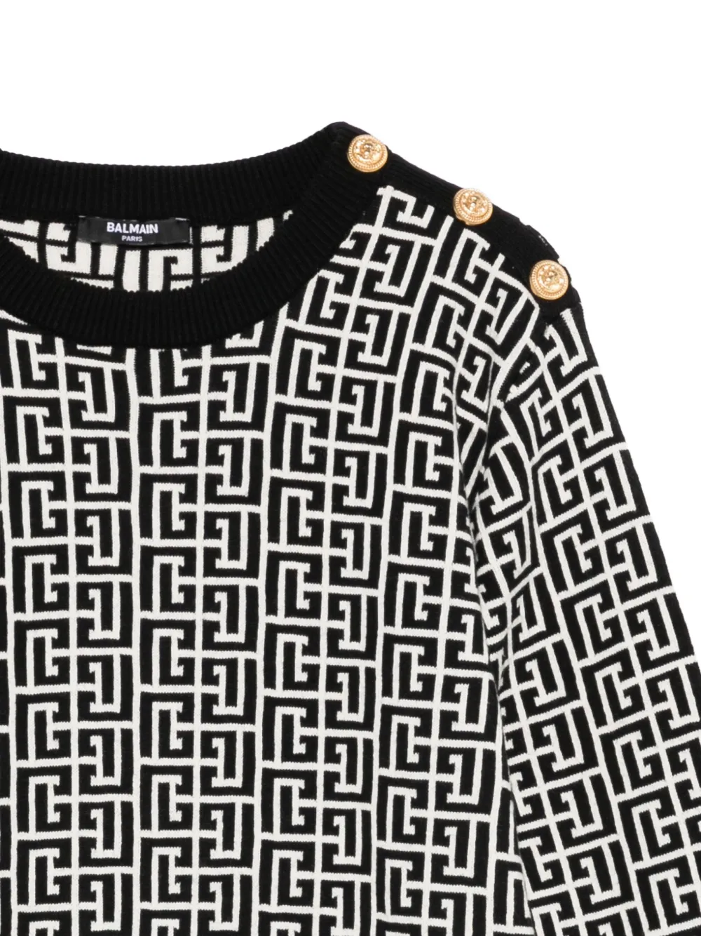  Balmain Kids Vestido Con Motivo Del Monograma - Negro 