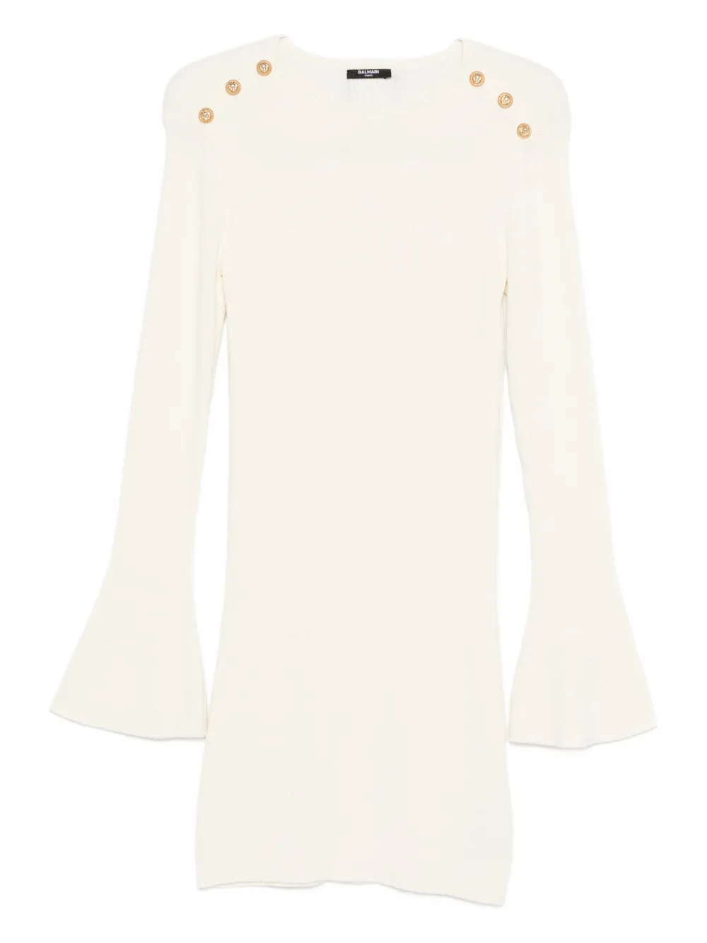 Balmain Kids bell-sleeve button-detail dress Wit
