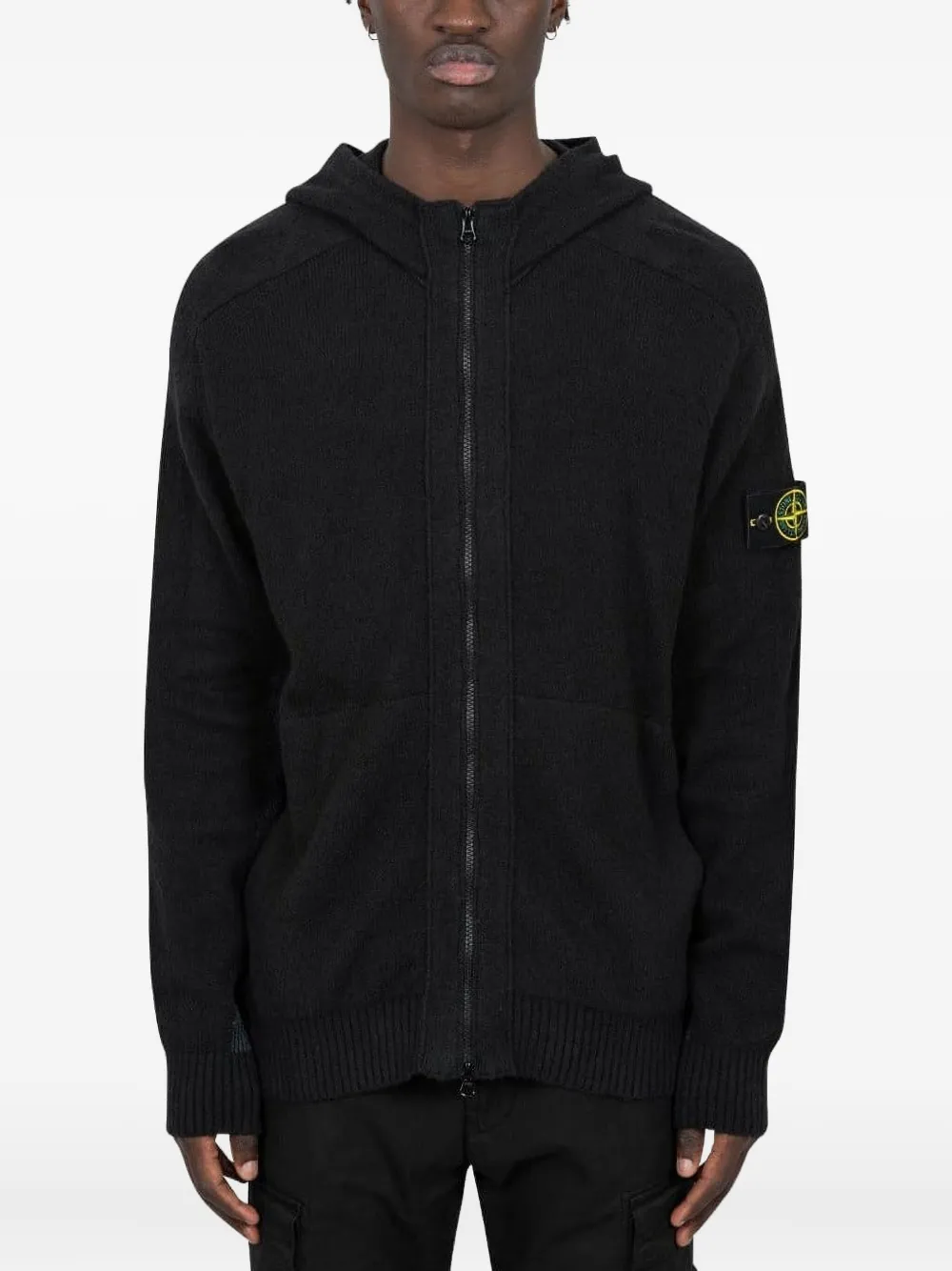 Stone Island 5100006 hooded gauzed-effect sweater | Black | Image 1