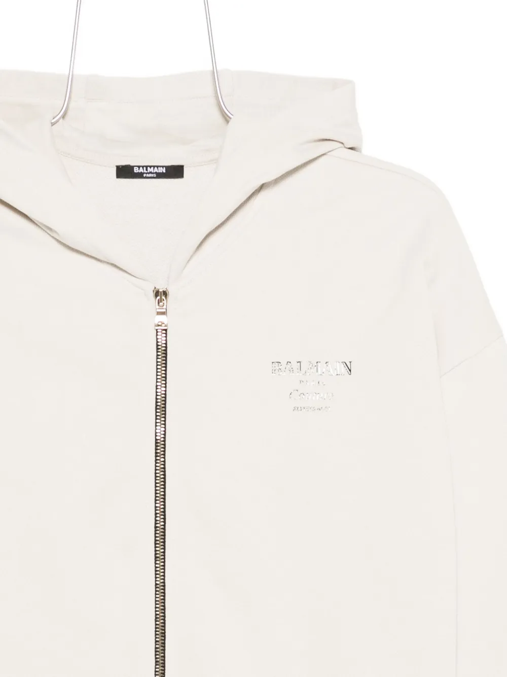 Balmain Kids Hoodie met logoprint en rits Beige