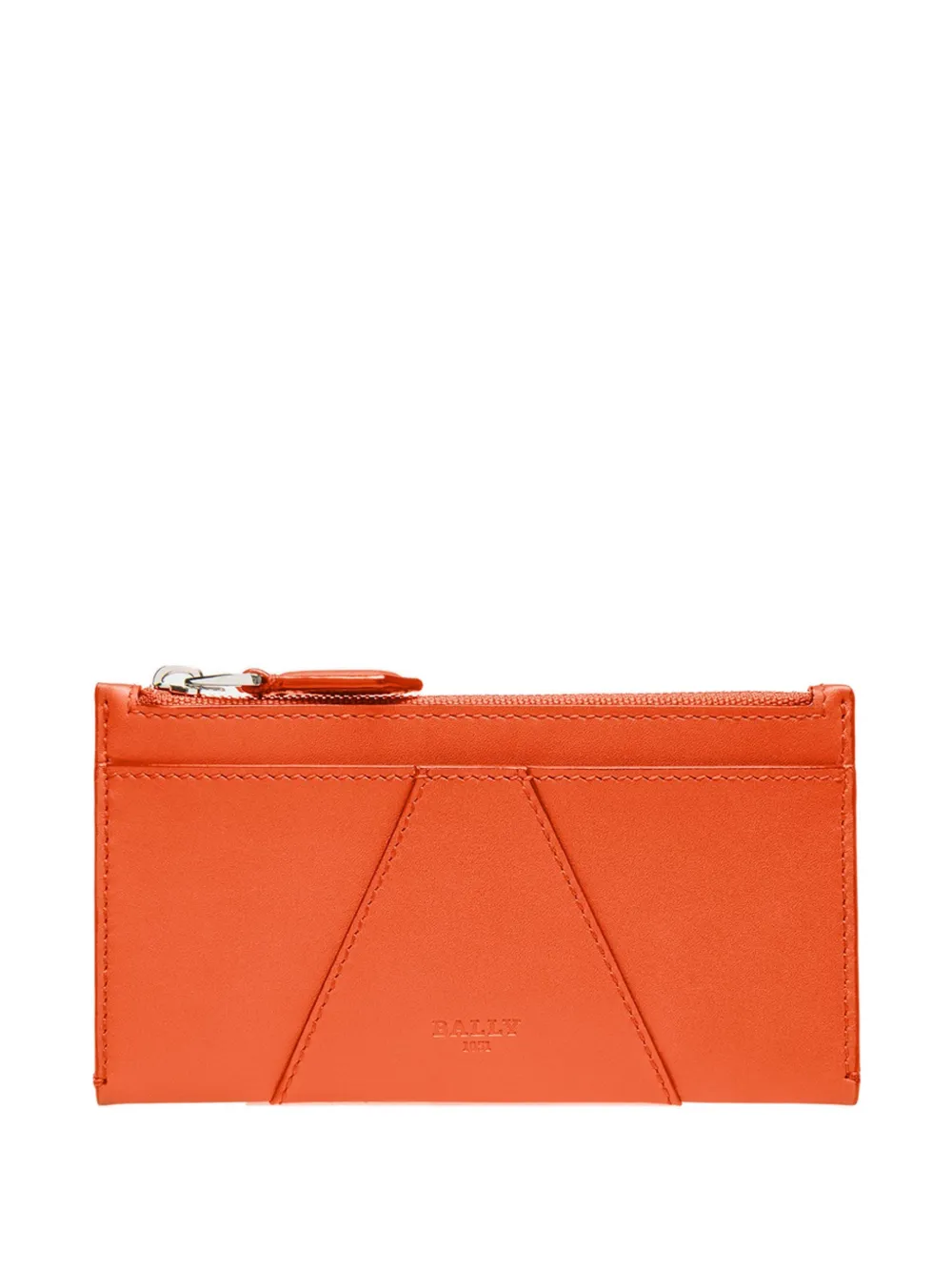 Bally Adley Zip-fastening Leather Card Holder In Orange