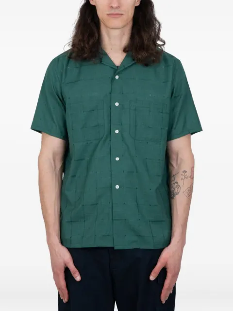 BEAMS PLUS grid-pattern short-sleeve shirt
