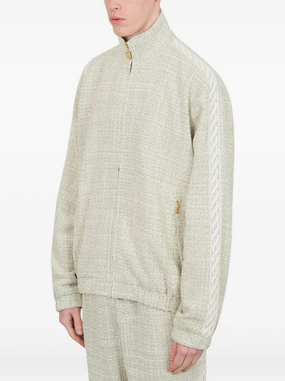 Drôle De Monsieur tweed lace-insert track top - Beige