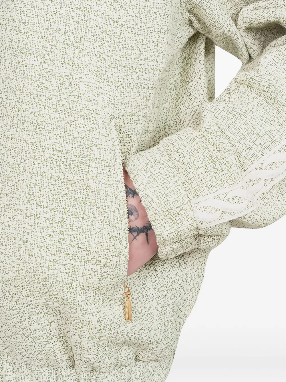 Drôle De Monsieur Tweed trainingstop met kanten vlak Beige