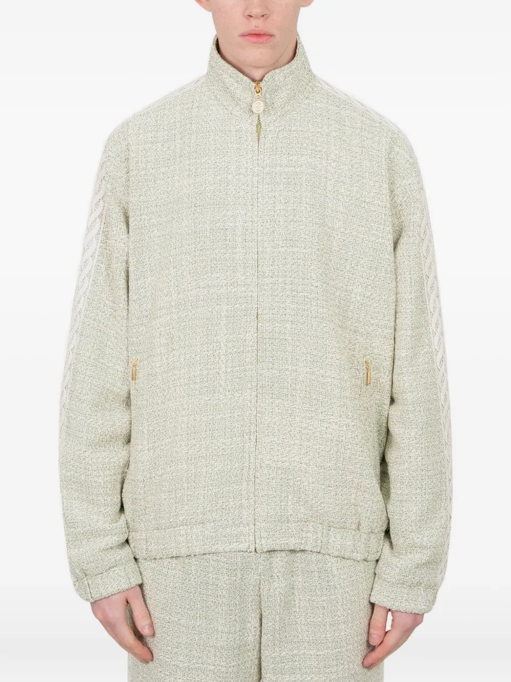 Drôle De Monsieur tweed lace-insert track top | Neutrals | Image 1