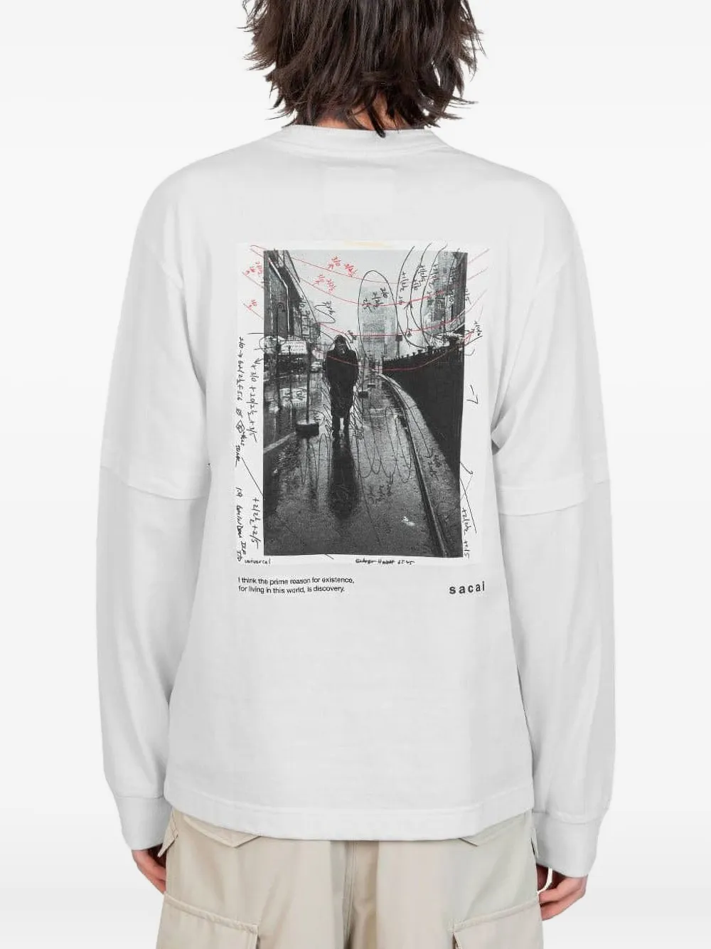 Sacai James Dean Langarmshirt In White