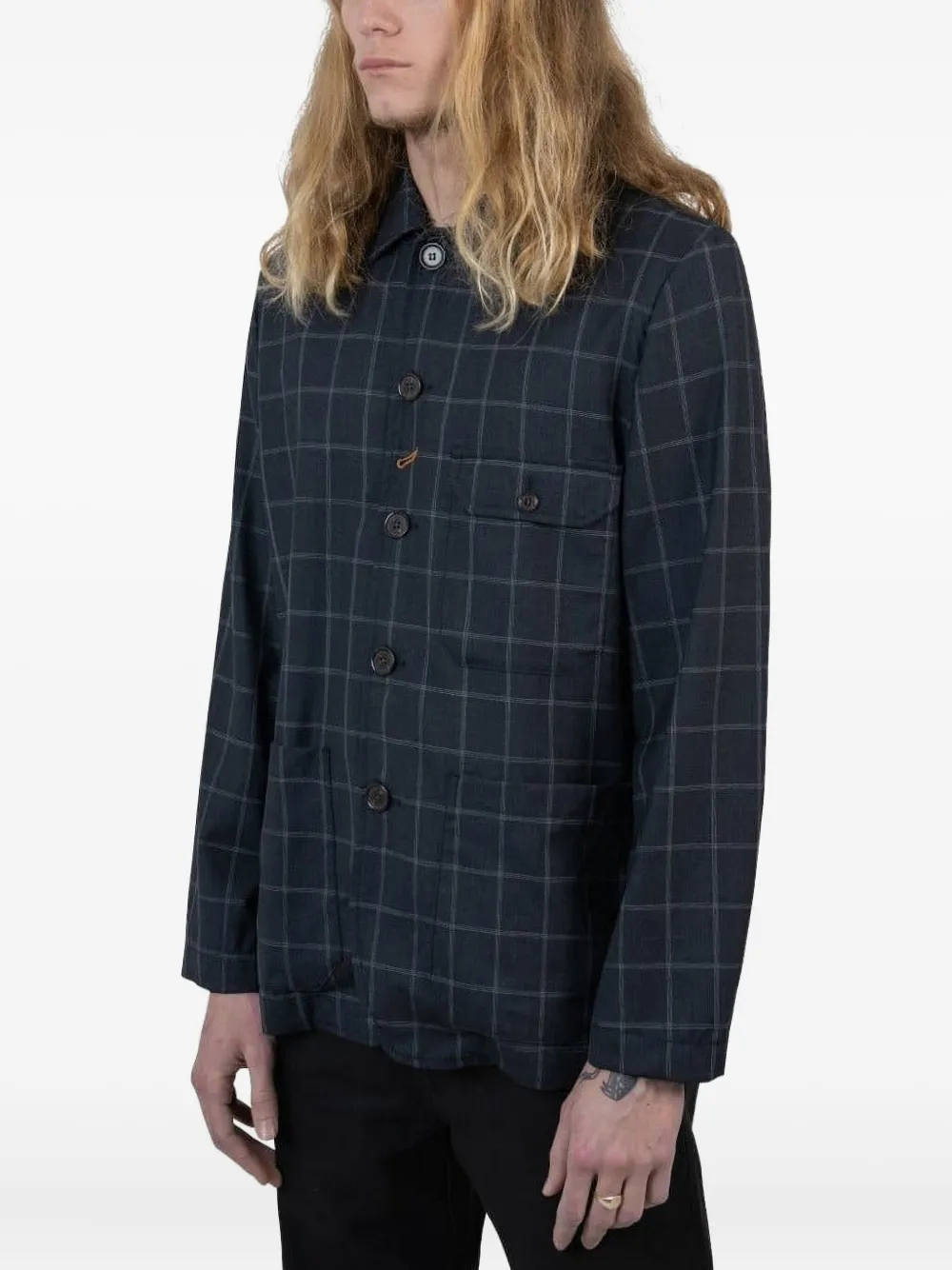 Universal Works checked pocket jacket | Shirt Jackets | Image 2