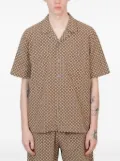 Universal Works geometric-print short-sleeve shirt - Brown