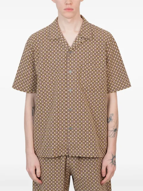 Universal Works camisa manga corta con estampado geométrico