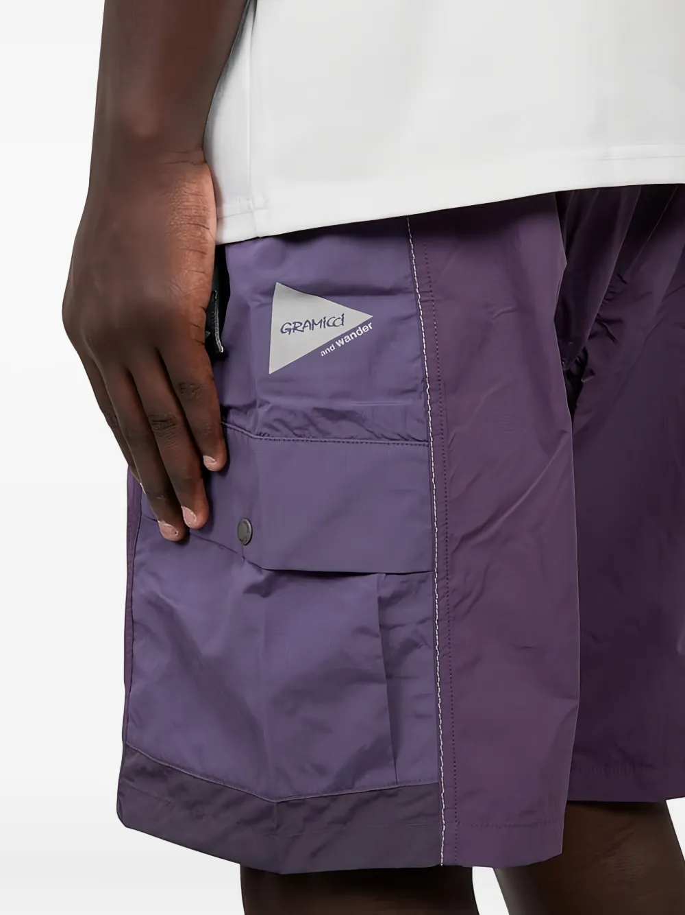 Gramicci Shorts met patchwork Paars