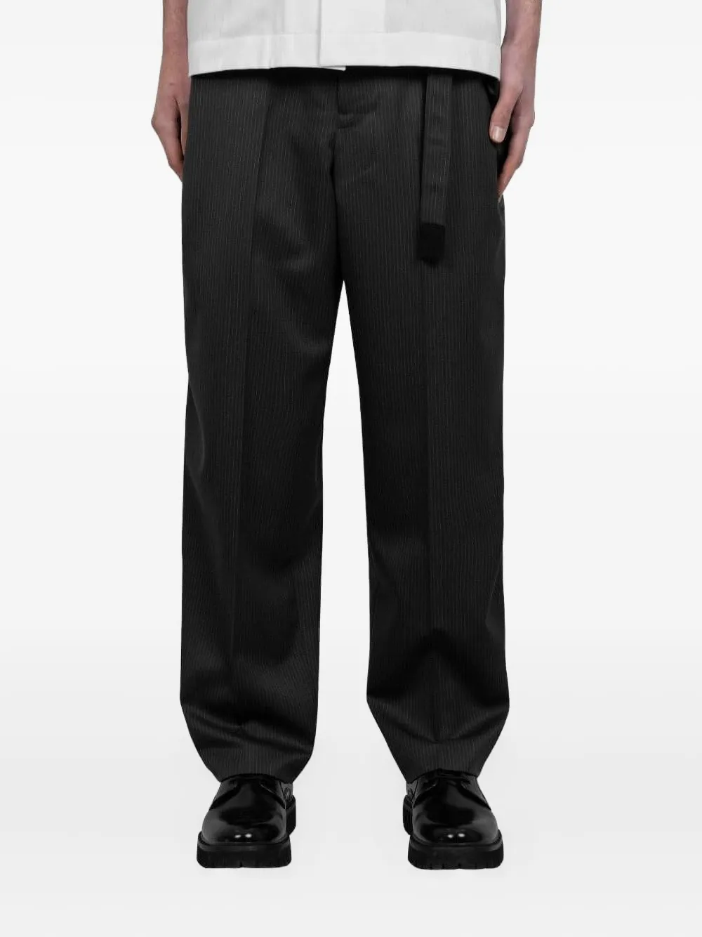 sacai pinstripe wool trousers | Black | Image 1