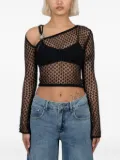 House of Sunny sun-embellished mesh top - Black