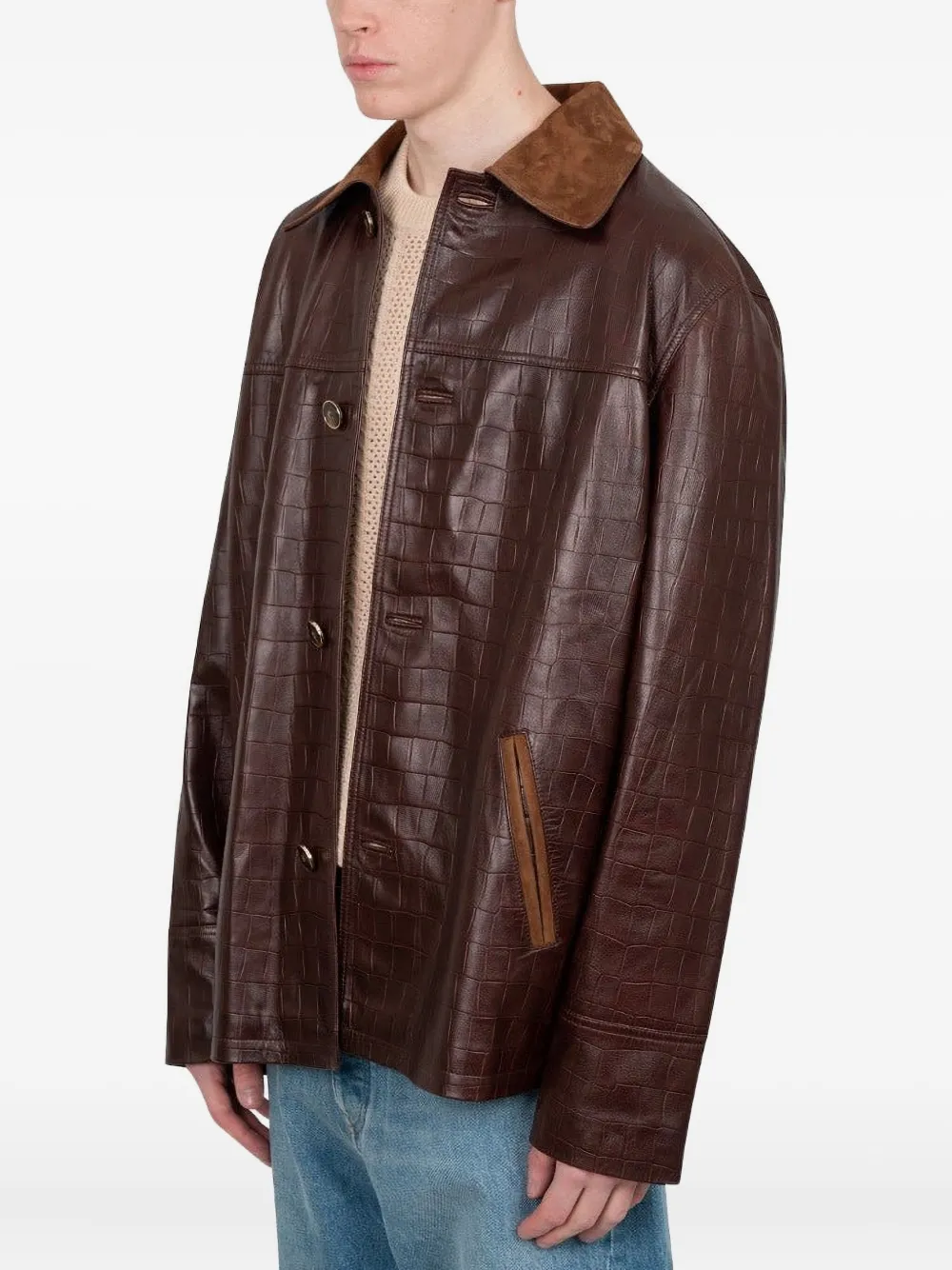 Drôle De Monsieur crocodile-effect leather jacket | Leather Jackets | Image 2