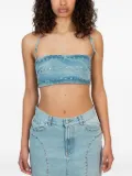 Gimaguas Luna studded-detail denim top - Blue