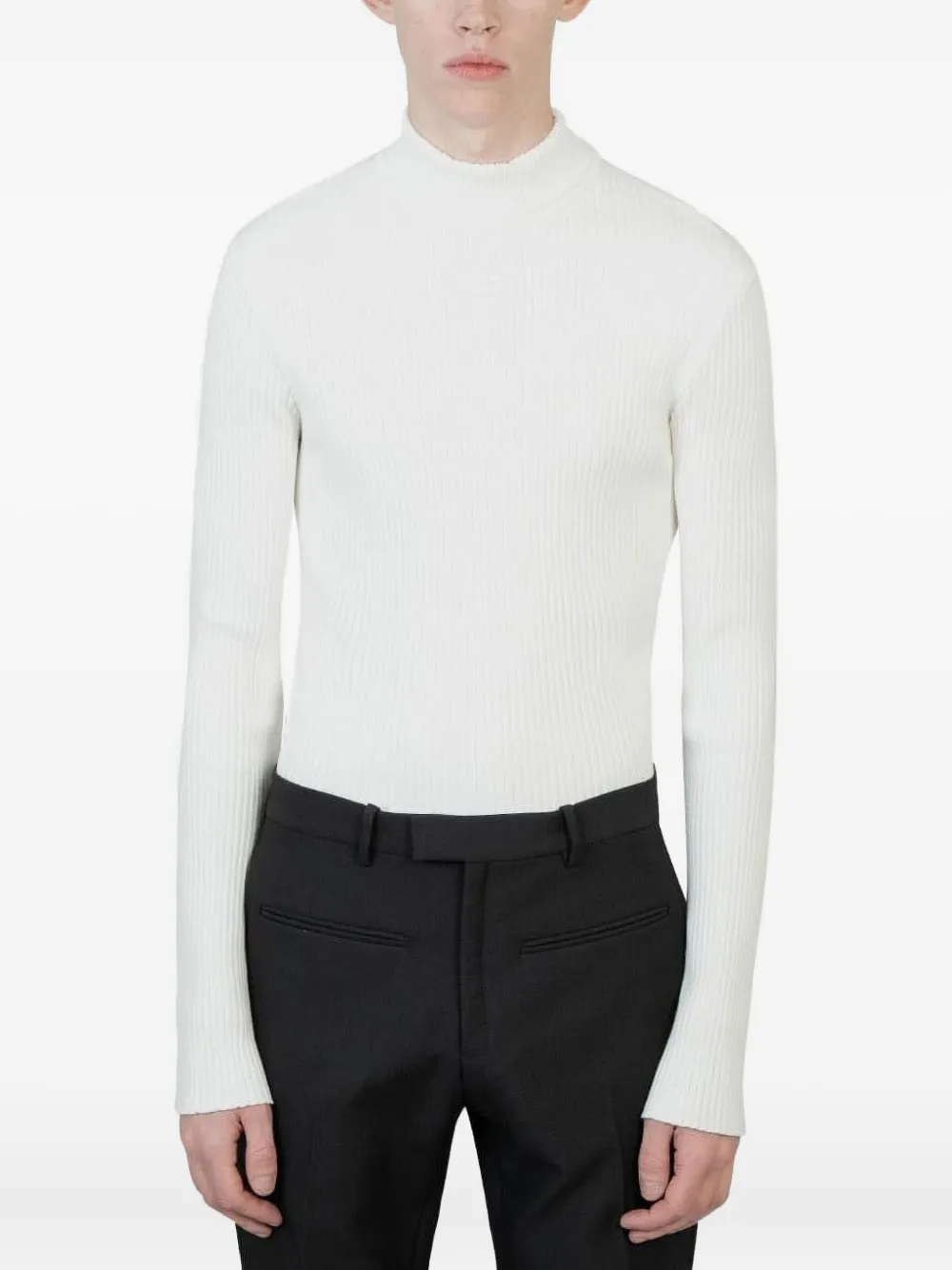 Courrèges ribbed mock-neck sweater | White | Image 1