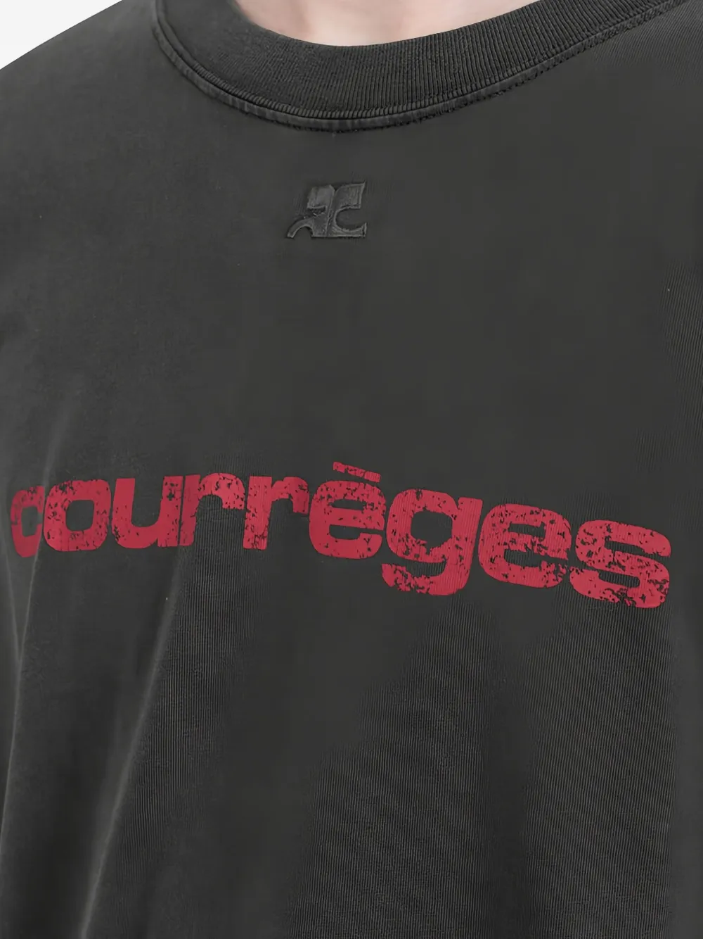 Courrèges T-shirt met logoprint Grijs