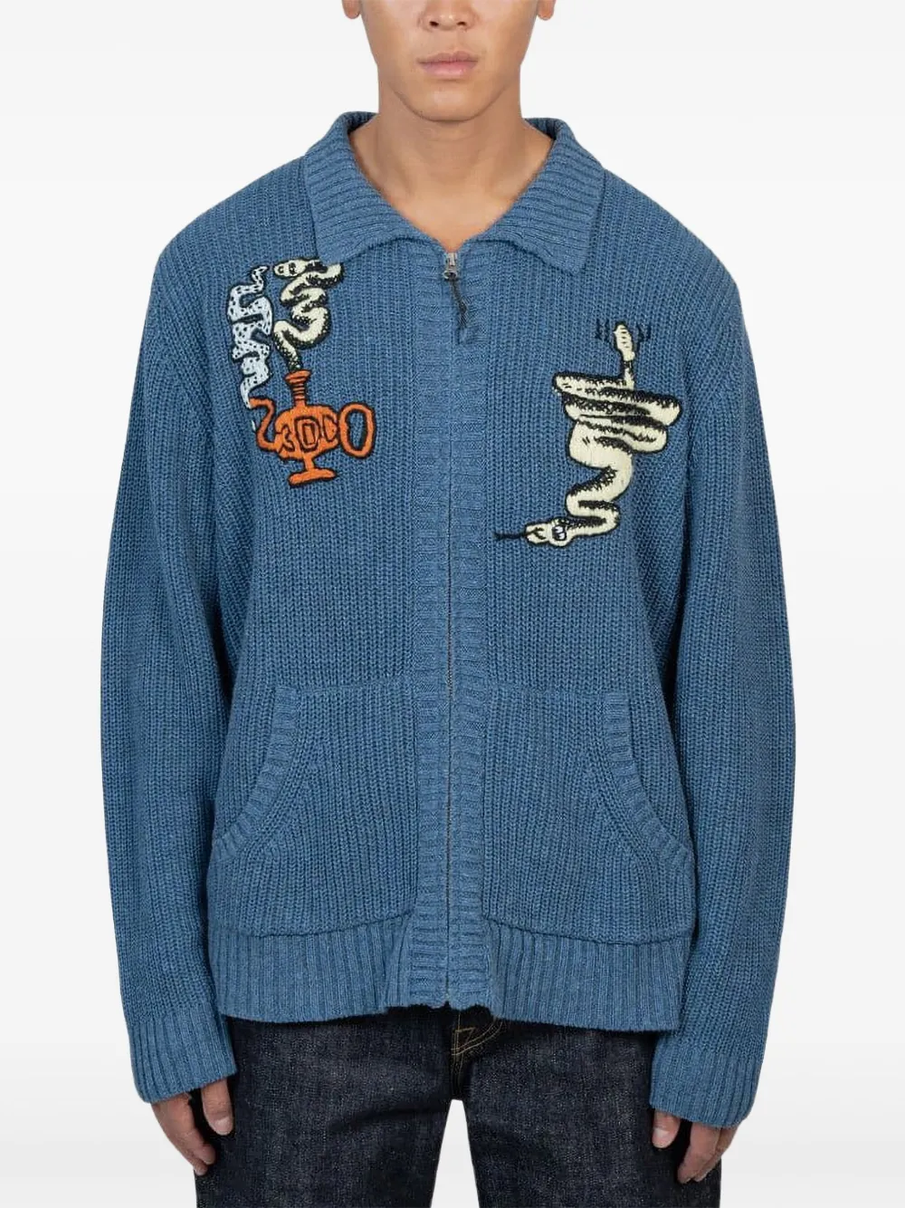 Snake Charmer zip-up cardigan
