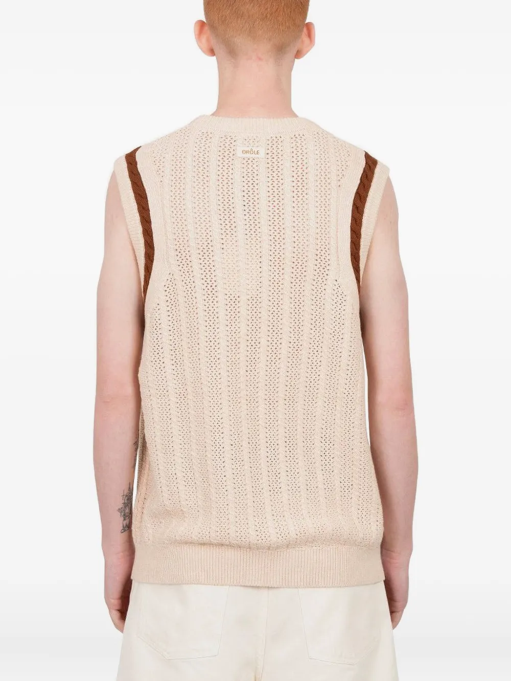 Drôle De Monsieur Opengebreid vest Beige