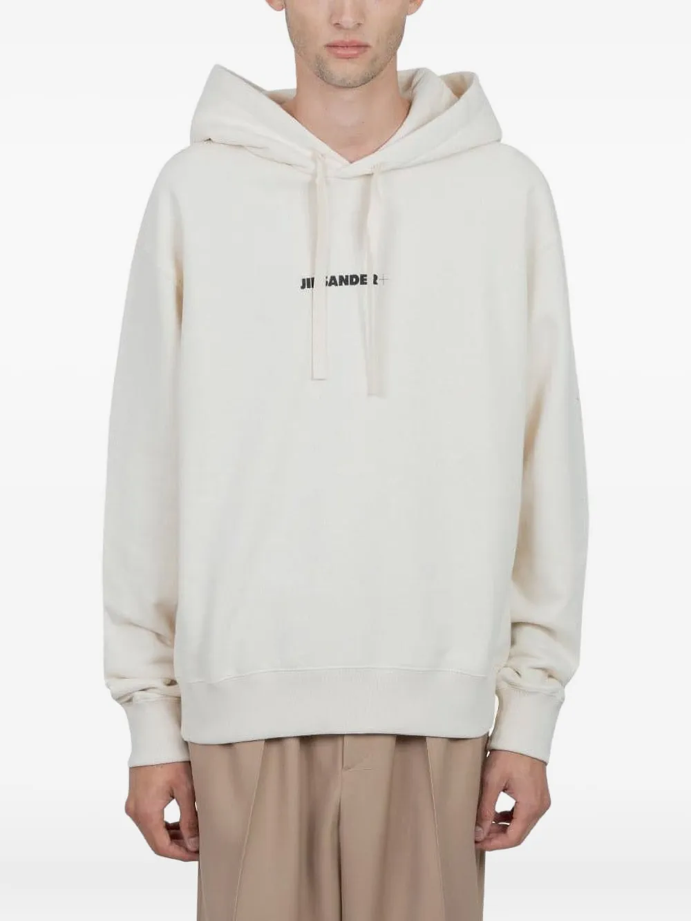 Jil Sander Hoodie met logoprint Wit