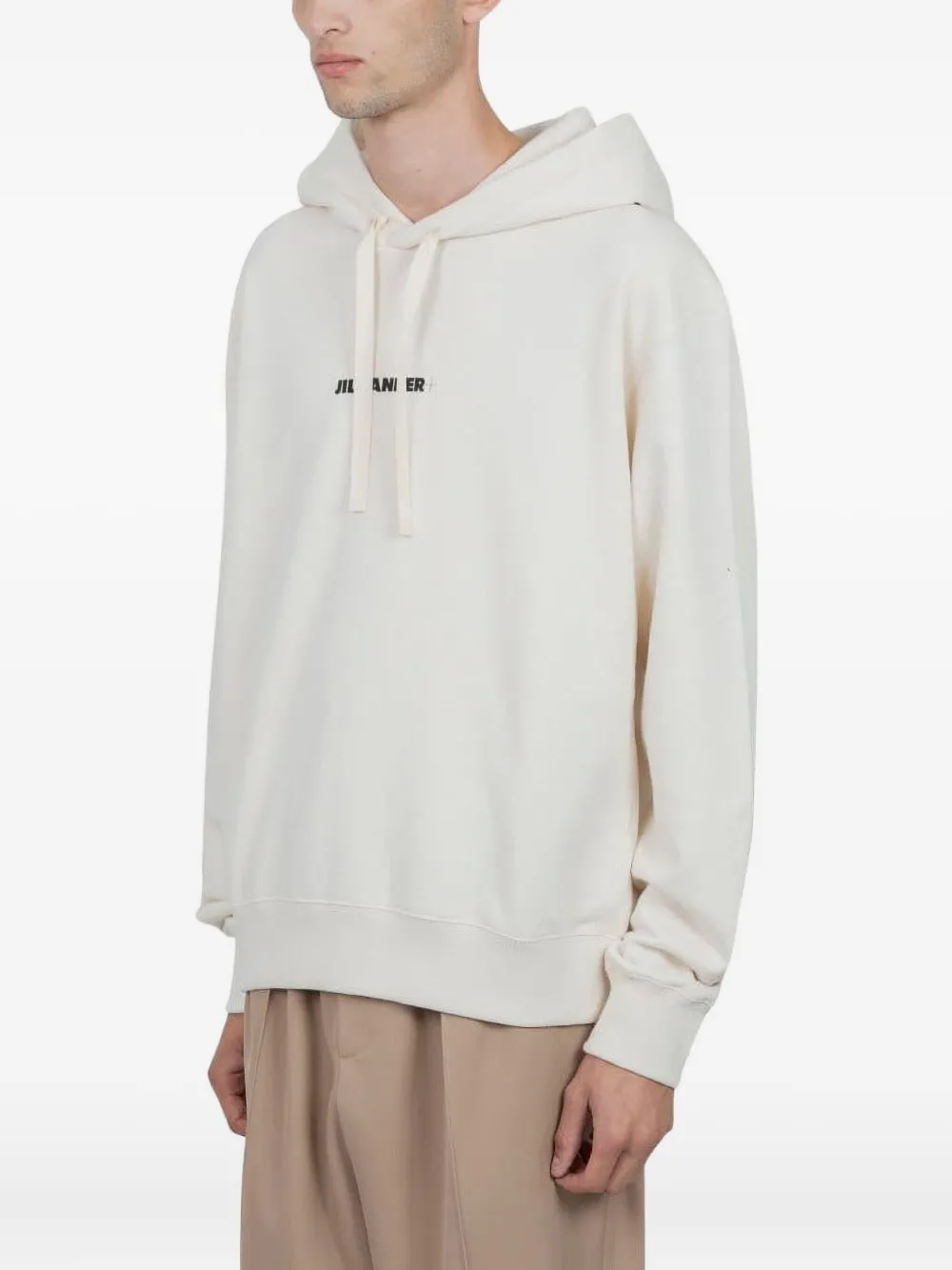 Jil Sander Hoodie met logoprint Wit