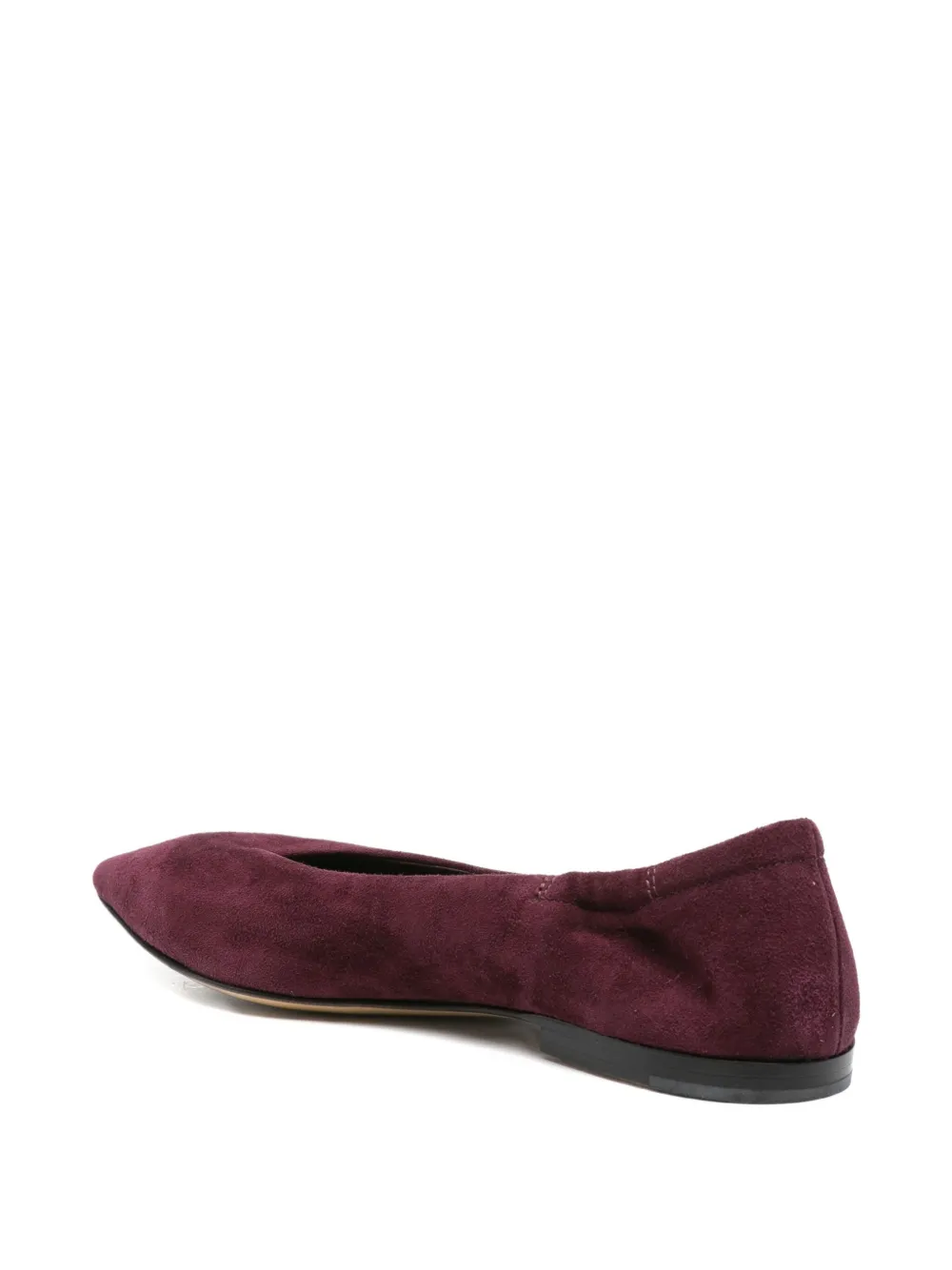 Pomme D'or Pointed-toe Suede Ballet Flats In Red