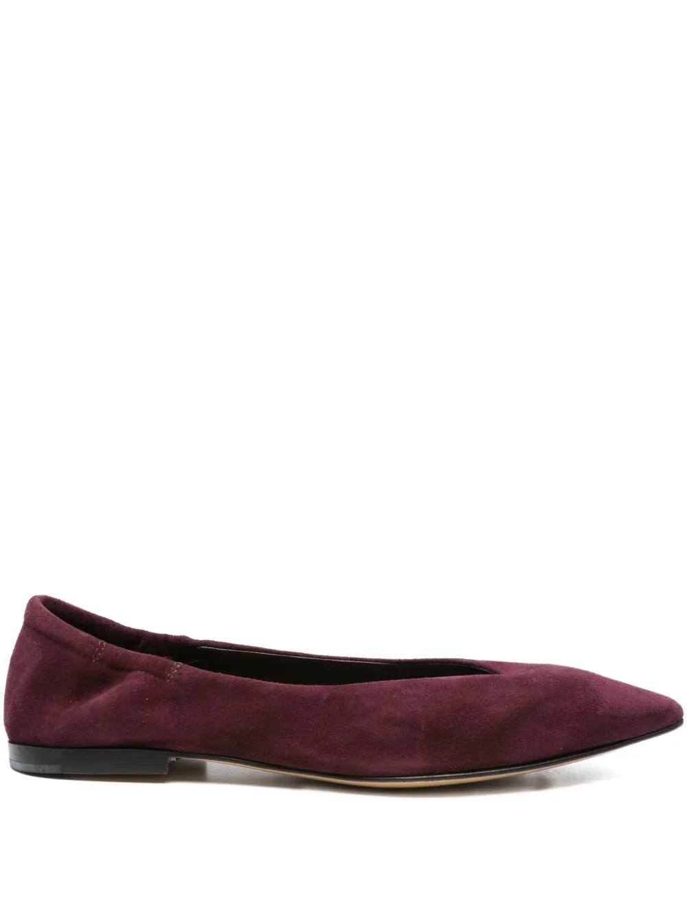 Pomme D'or Pointed-toe Suede Ballet Flats In Red