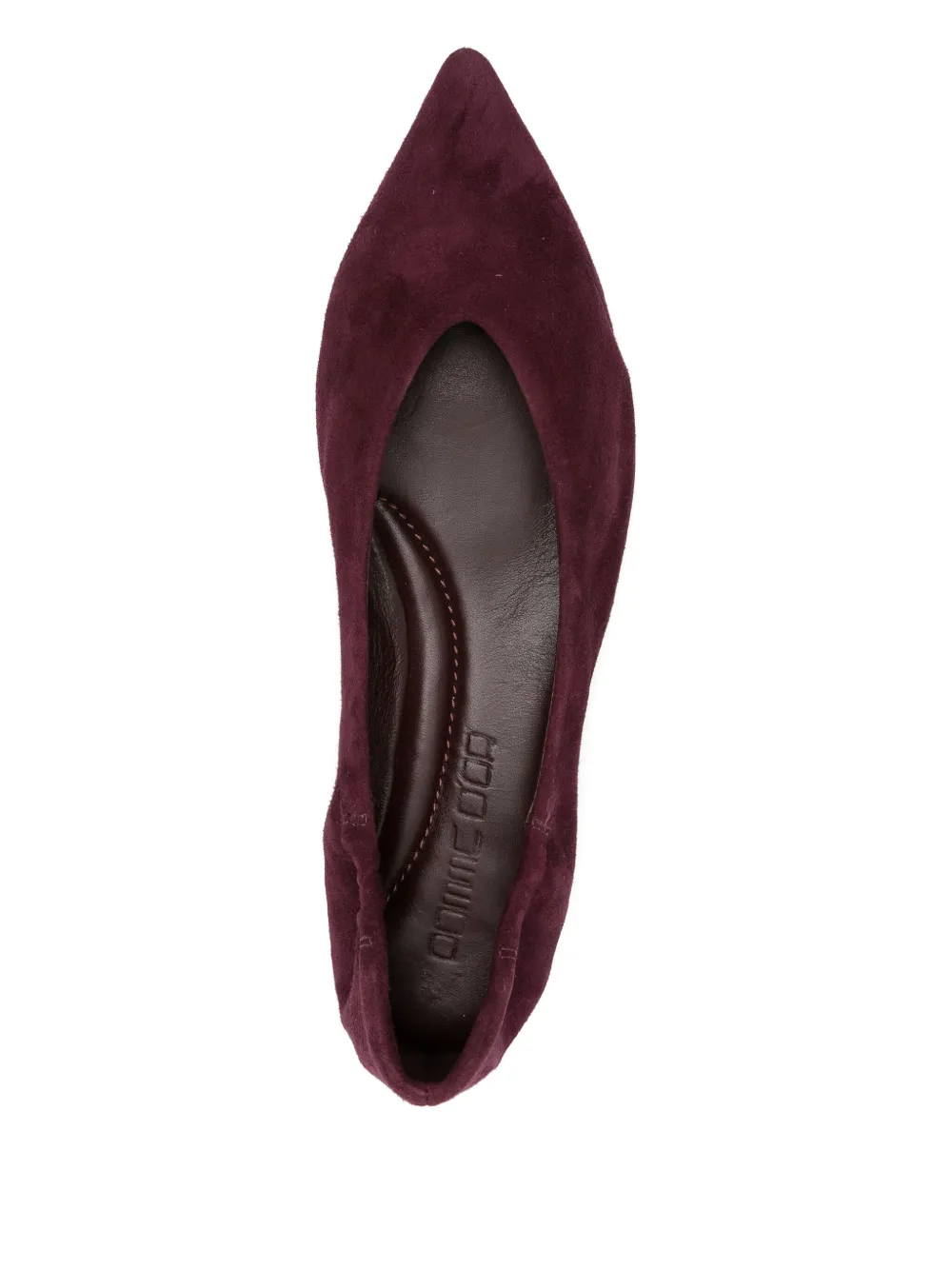Pomme D'or Pointed-toe Suede Ballet Flats In Red