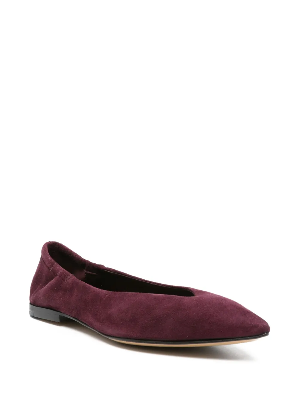 Pomme D´Or Suède ballerina's met puntige neus Rood