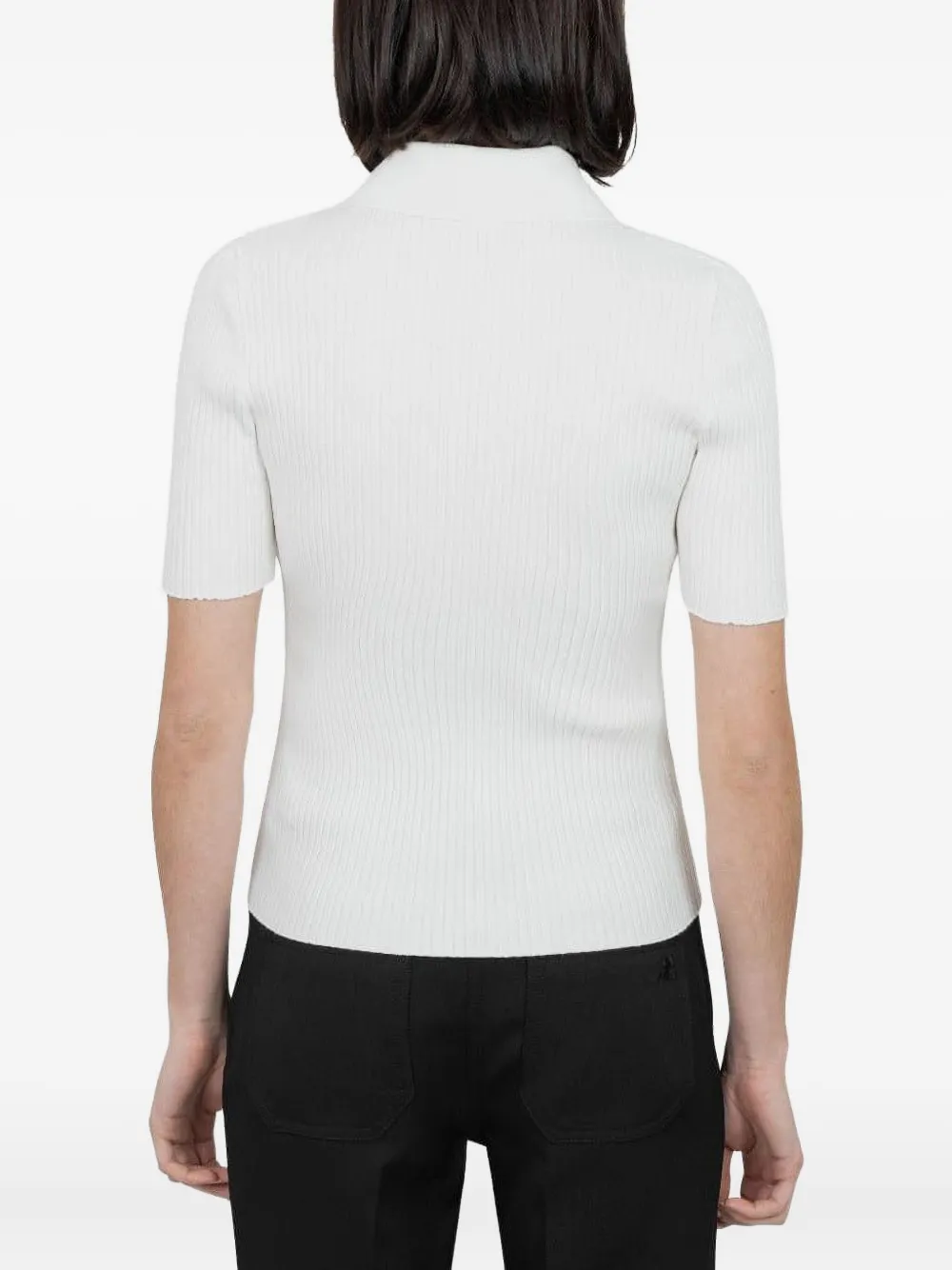 Courrèges Geribbeld poloshirt COTTON CREAM