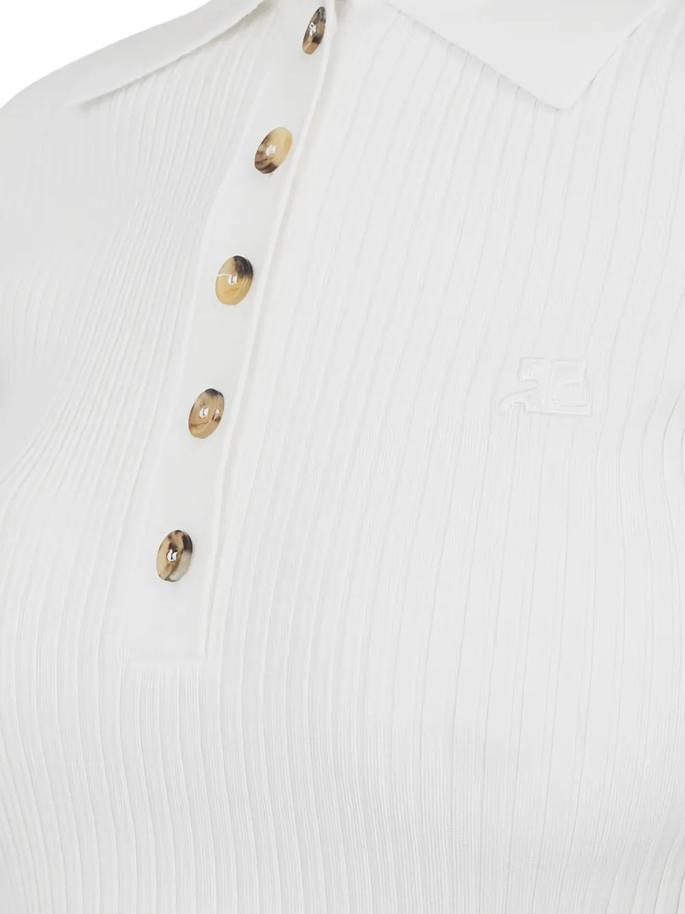 Courrèges Geribbeld poloshirt COTTON CREAM