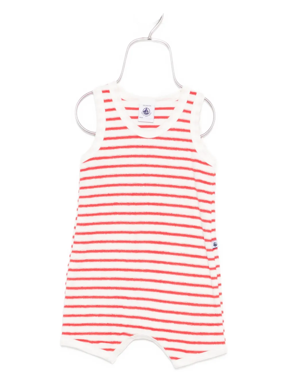 Petit Bateau striped sleeveless romper Wit
