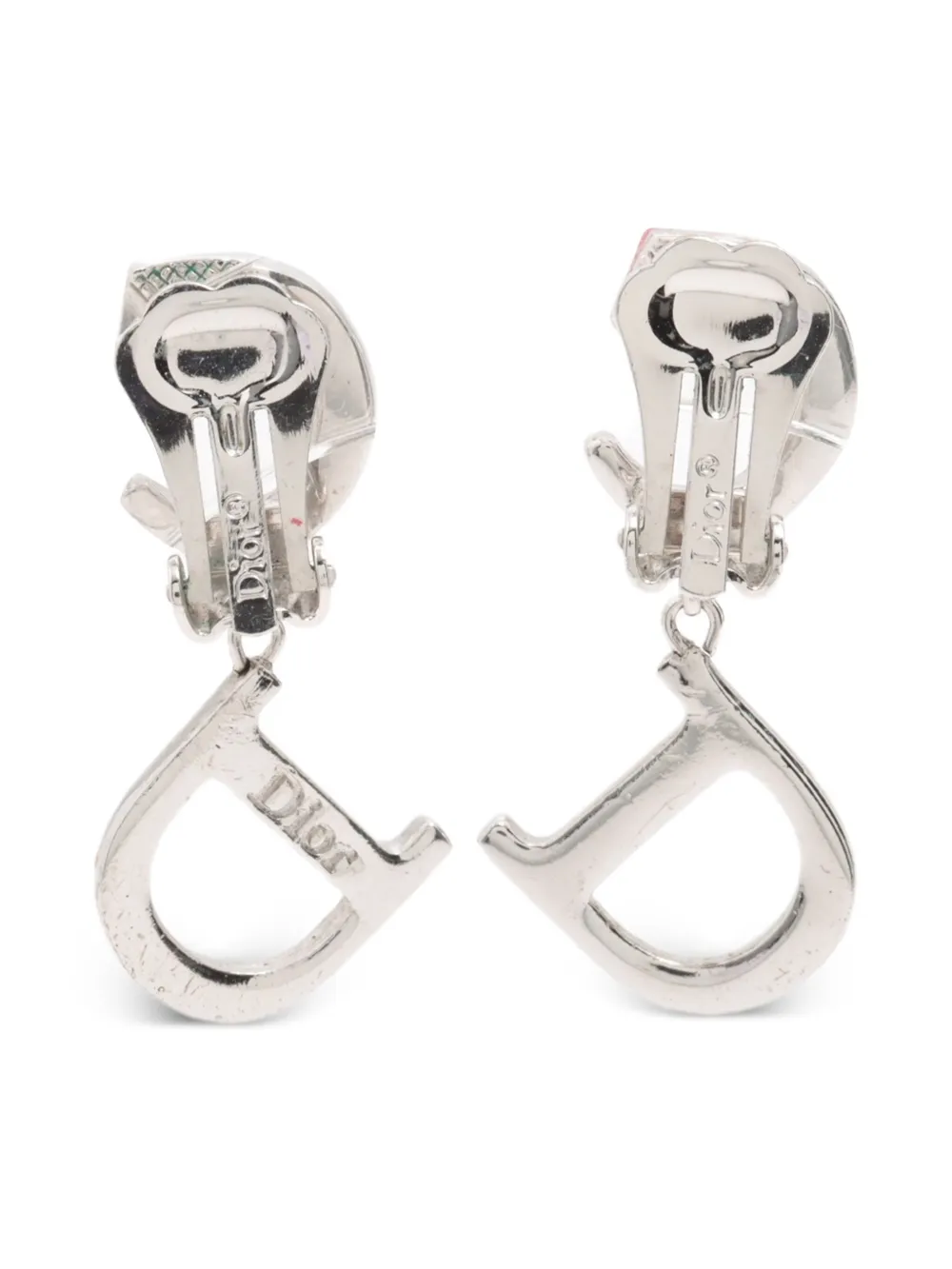 Christian Dior Pre-Owned CD logo rhinestone-embellished earrings | Image 2