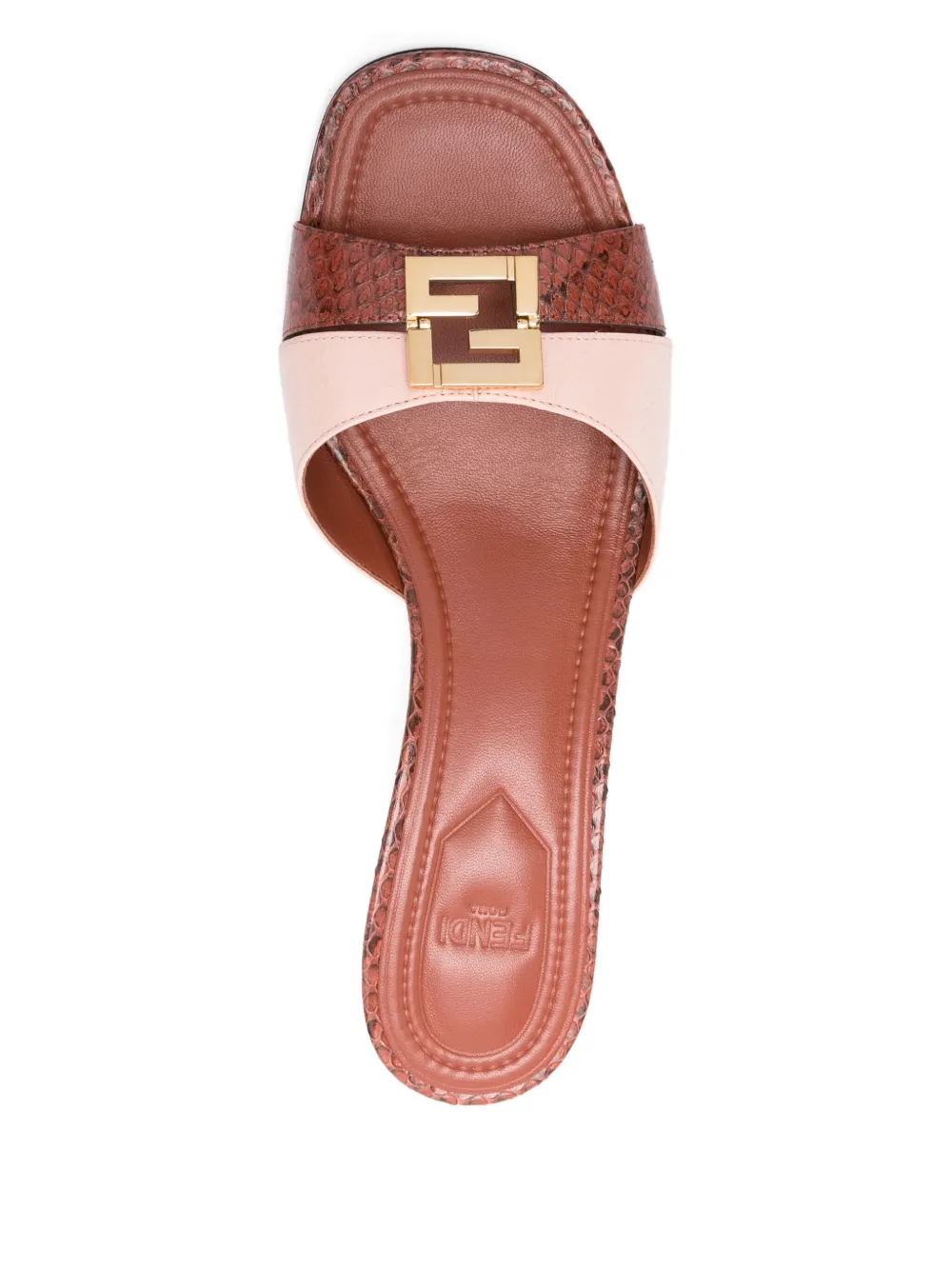 FENDI 65 mm FFold sandalen met hak Bruin