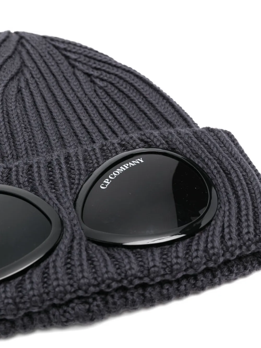 C.P. Company Wollen muts met goggle detail Blauw