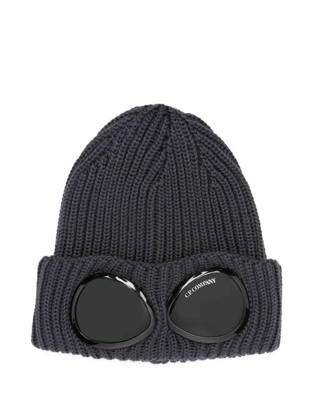 C.P. Company Wollen muts met goggle detail Blauw