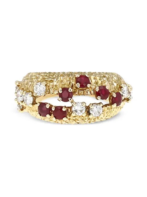 Cartier 1970s 18K yellow gold diamond and ruby ring