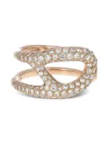 Hermès Pre-Owned 18K Rose Gold medium Chaîne d'Ancre Punk diamond ring - Pink