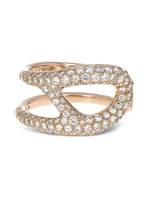 Hermès Pre-Owned 18K Rose Gold medium Chaîne d'Ancre Punk diamond ring