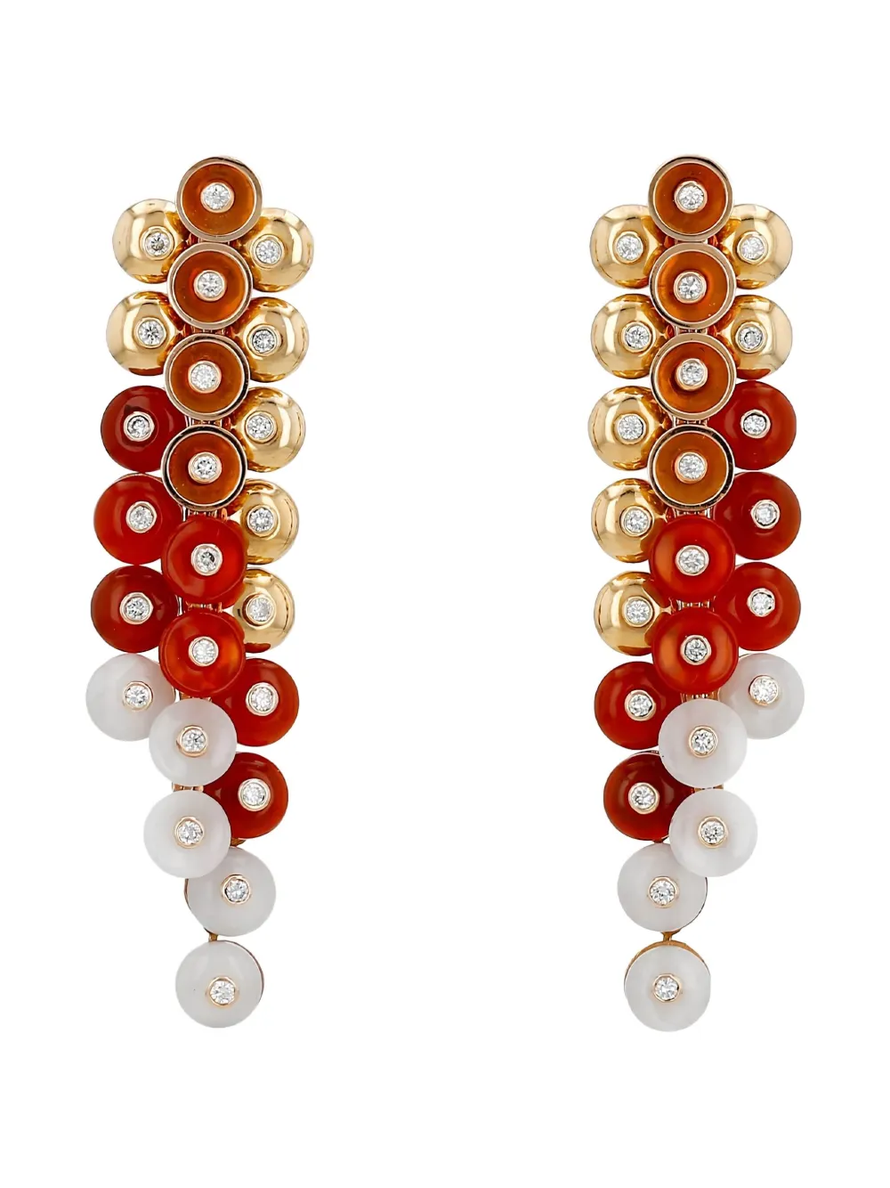 Van Cleef & Arpels Vintage 18K rose gold multi-stone Bouton d'or earrings - Oro